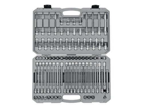 3/8 Inch Drive Hex, Torx, TR Torx, Phillips, Slotted, Square, Triple Square Bit Socket Set with Case (110-Piece)