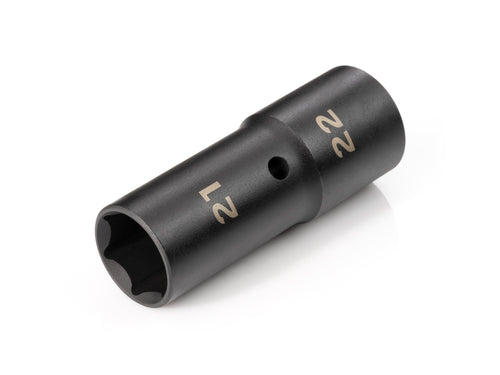 1/2 Inch Drive 21 x 22 mm Deep Thin Wall Impact Flip Socket