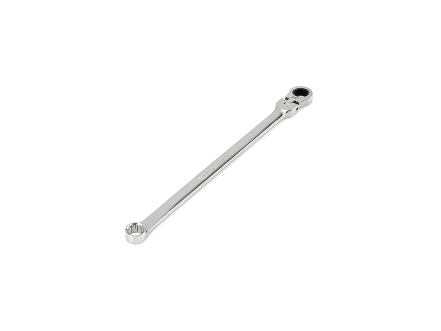 7/16 Inch Long Fixed/Flex Head 12-Point Ratcheting Box End Wrench