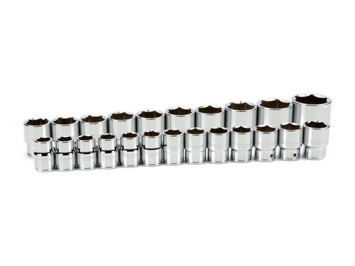 3/4 Inch Drive Shallow 6-Point Socket Set, 23-Piece (19 - 50 mm)