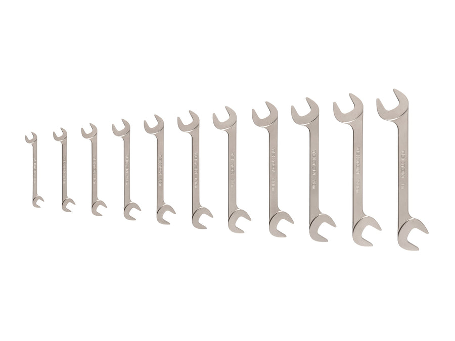Angle Head Open End Wrench Set, 11-Piece (3/8-1 in.)