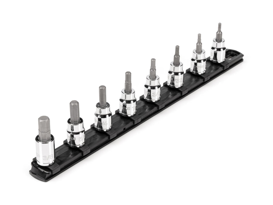 3/8 in Drive Hex Bit Socket Set with Rail, 8-Piece (1/8 - 3/8 in.)