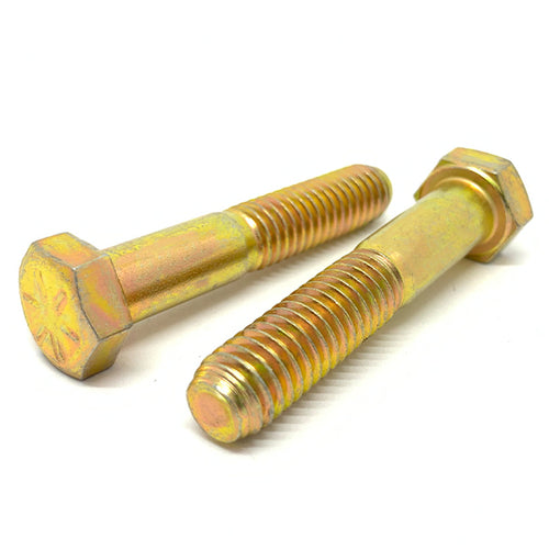 5/16-18x6" Hex Head Cap Screws Grade 8 Zinc Yellow