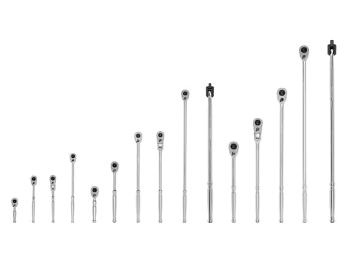 1/4, 3/8, 1/2 Inch Drive Quick-Release Ratchet and Breaker Bar Set (15-Piece)