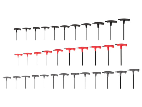 Flat End Hex and Star T-Handle Key Set, 34-Piece (5/64 - 3/8 in., 2-10 mm, T6-T50)
