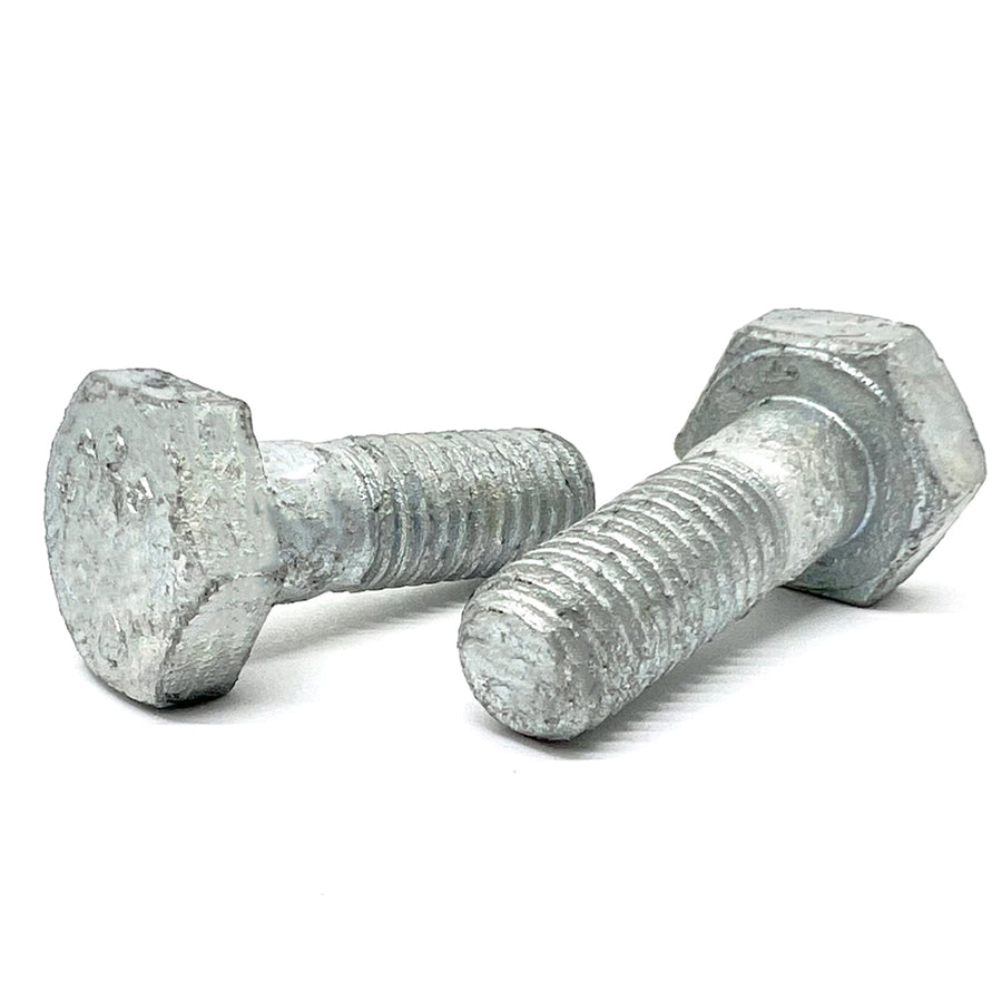 7/8-9x2-1/4" A325 Structural Hex Bolts Partial Thread Hot Dip Galvanized