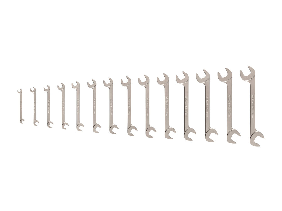 Angle Head Open End Wrench Set, 14-Piece (6-19 mm)