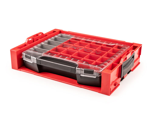 Lidded Drawer (i-BOXX) with 26-Piece Organizer Bin Set in Stacking Drawer Rack