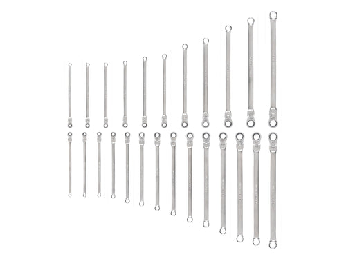 Long Fixed/Flex Head 12-Point Ratcheting Box End Wrench Set, 25-Piece (1/4-3/4 in., 6-19 mm)