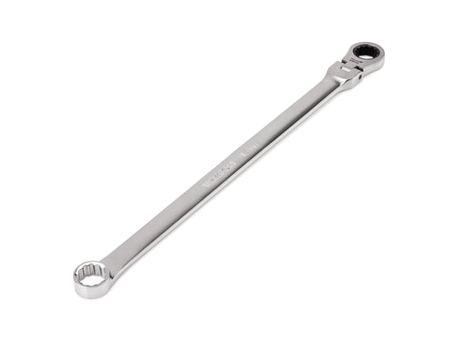 18 mm Long Fixed/Flex Head 12-Point Ratcheting Box End Wrench