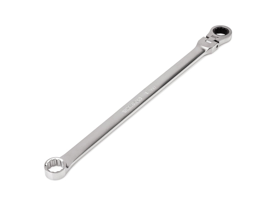18 mm Long Fixed/Flex Head 12-Point Ratcheting Box End Wrench