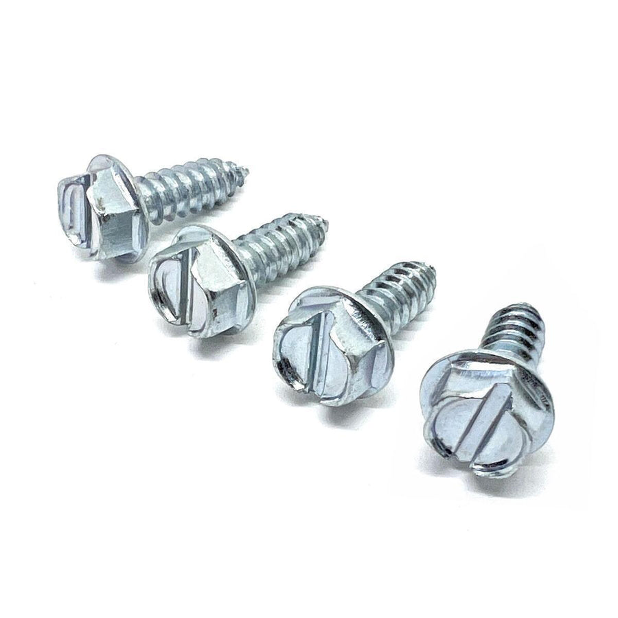 #14x3/4" Slotted Hex Washer Head Self Tapping Sheet Metal Screws Zinc Clear