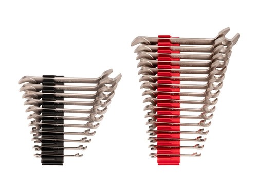 Angle Head Open End Wrench Set with Modular Organizers, 27-Piece (3/8-1 in., 10-27 mm)