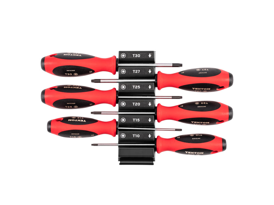 Torx Screwdriver Set with Modular Organizers - 4 Inch Shanks, 6-Piece (T10 - T30)