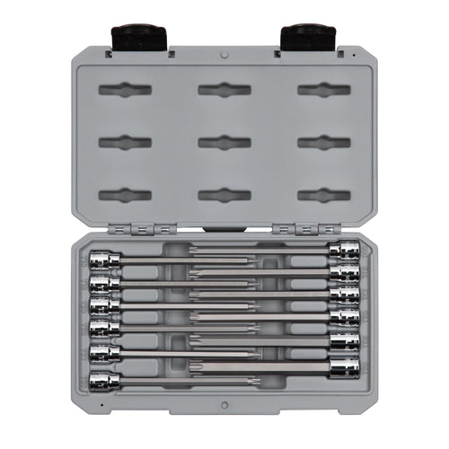 3/8 Inch Drive Long Torx Bit Socket Set with Case, 12-Piece (T10 - T60)