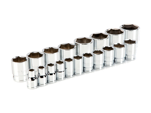 1/2 Inch Drive Shallow 6-Point Socket Set, 19-Piece (3/8 - 1-1/2 in.)