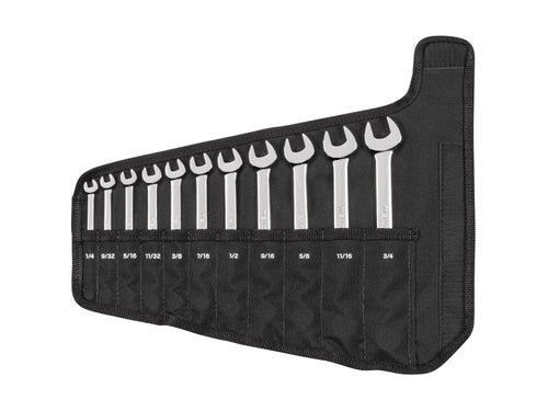Combination Wrench Set with Roll, 11-Piece (1/4 - 3/4 in.)