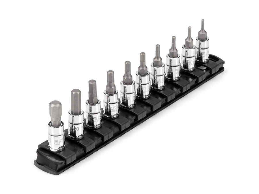 1/4 in Drive Hex Bit Socket Set with Rail, 10-Piece (5/64 - 5/16 in.)
