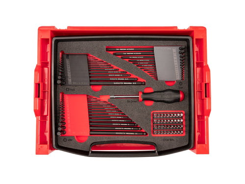 L-Key and Bit Driver Set with Open Top Drawer and Rack, 78-Piece (0.050 - 3/8 in., 1.3 - 10 mm, #1 - #3, T7 - T30)