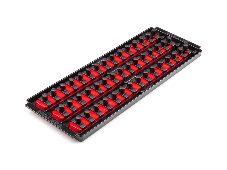 3/8 Inch Drive 3-Rail Socket Organizer Set, Red (45-Tool)