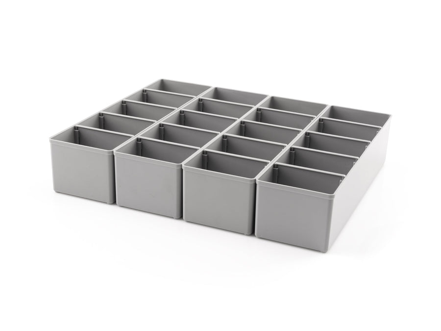 3 x 10 Inch Organizer Bin with Dividers Set, 4-Piece (Gray)