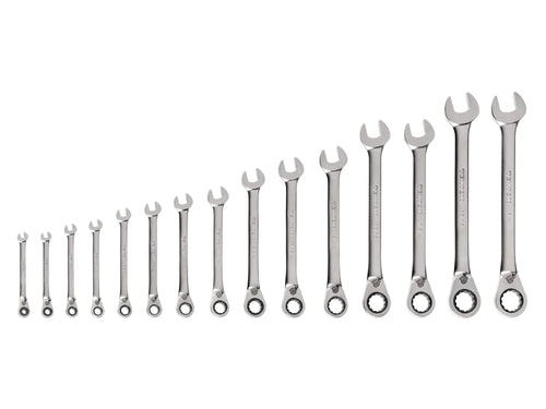 Reversible 12-Point Ratcheting Combination Wrench Set, 15-Piece (1/4-1 in.)
