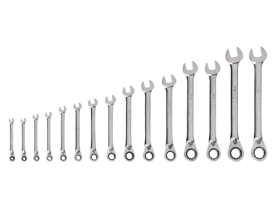 Reversible 12-Point Ratcheting Combination Wrench Set, 15-Piece (1/4-1 in.)