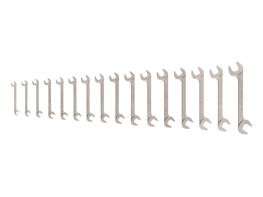 Angle Head Open End Wrench Set, 16-Piece (10-27 mm)
