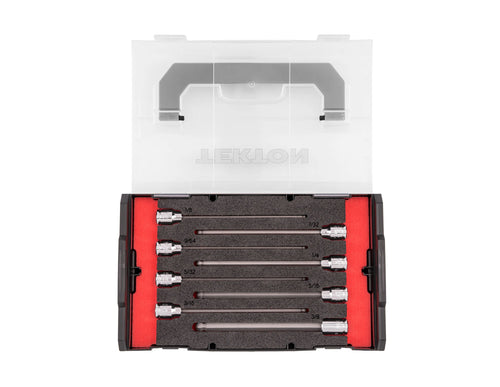 3/8 Inch Drive Long Ball End Hex Bit Socket Set with Mini Stacking Tool Box, 8-Piece (1/8 - 3/8 in.)