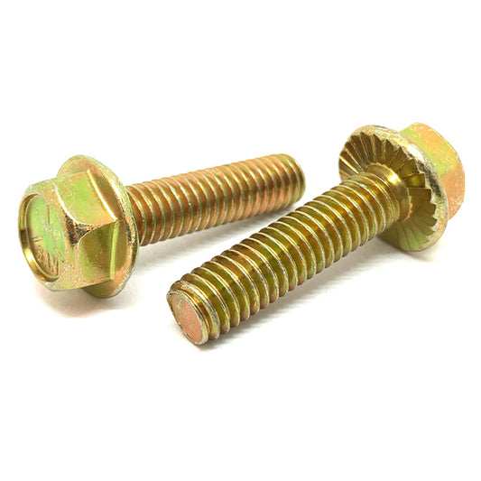 5/16-18X1/2" Grade 5 Serrated Hex Flange Bolts Zinc Yellow
