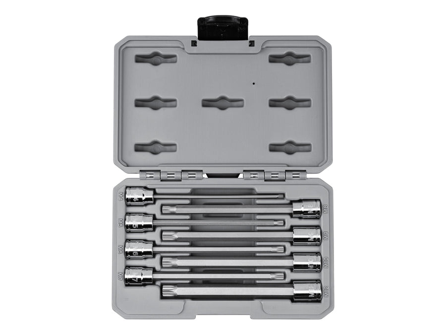 3/8 Inch Long Triple Square Bit Socket Set with Case, 8-Piece (M4 - M12)