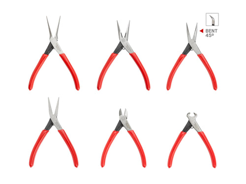 Mini Pliers Set, 6-Piece (Needle Nose, Long Nose, Flat Nose, Cutting)