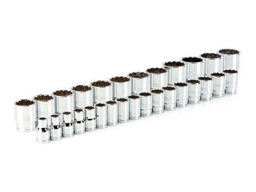 1/2 Inch Drive Shallow 12-Point Socket Set, 29-Piece (10 - 38 mm)