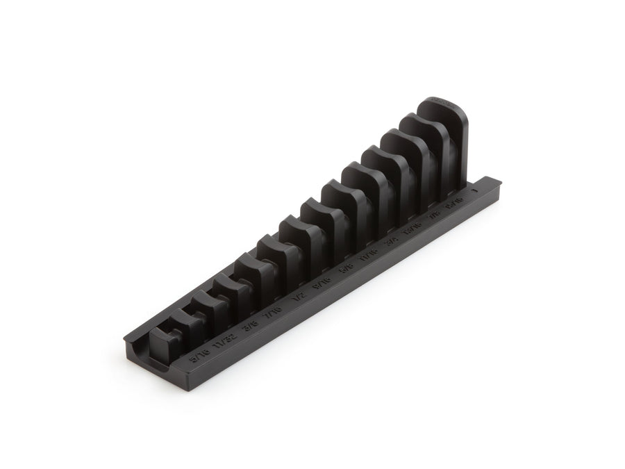 13-Tool 3/8 Inch Drive Crowfoot Wrench Organizer Rack, Black (5/16 - 1 in.)