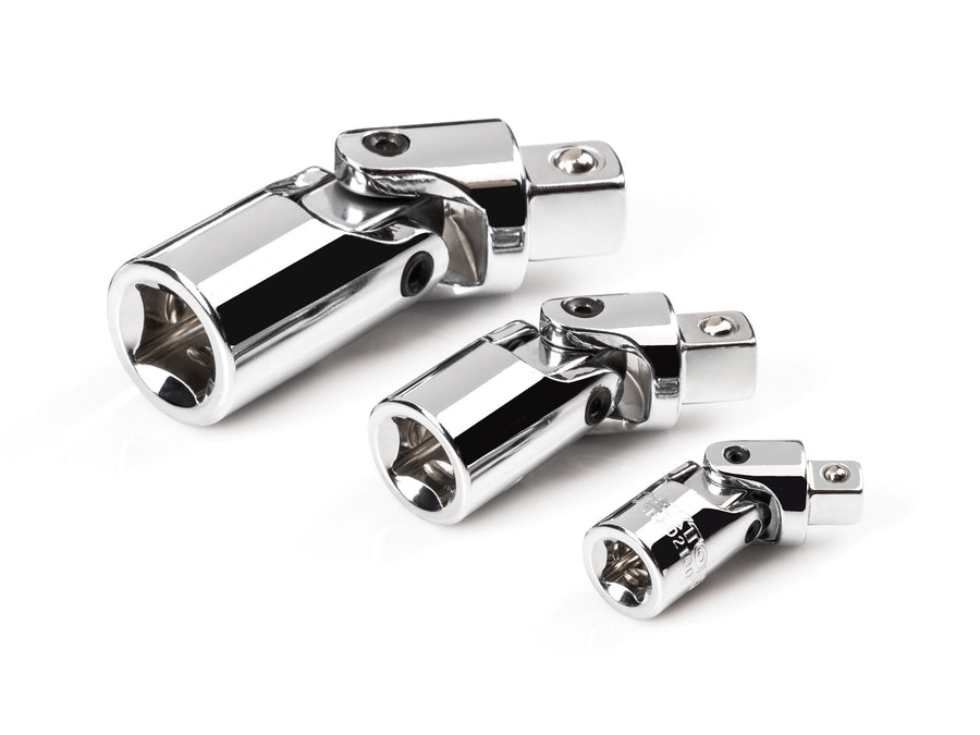 1/4, 3/8, 1/2 Inch Drive Universal Joint Set (3-Piece)
