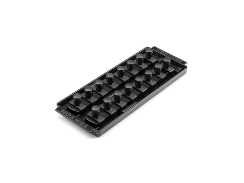 1/2 Inch Drive 2-Rail Socket Organizer Set, Black (16-Tool)