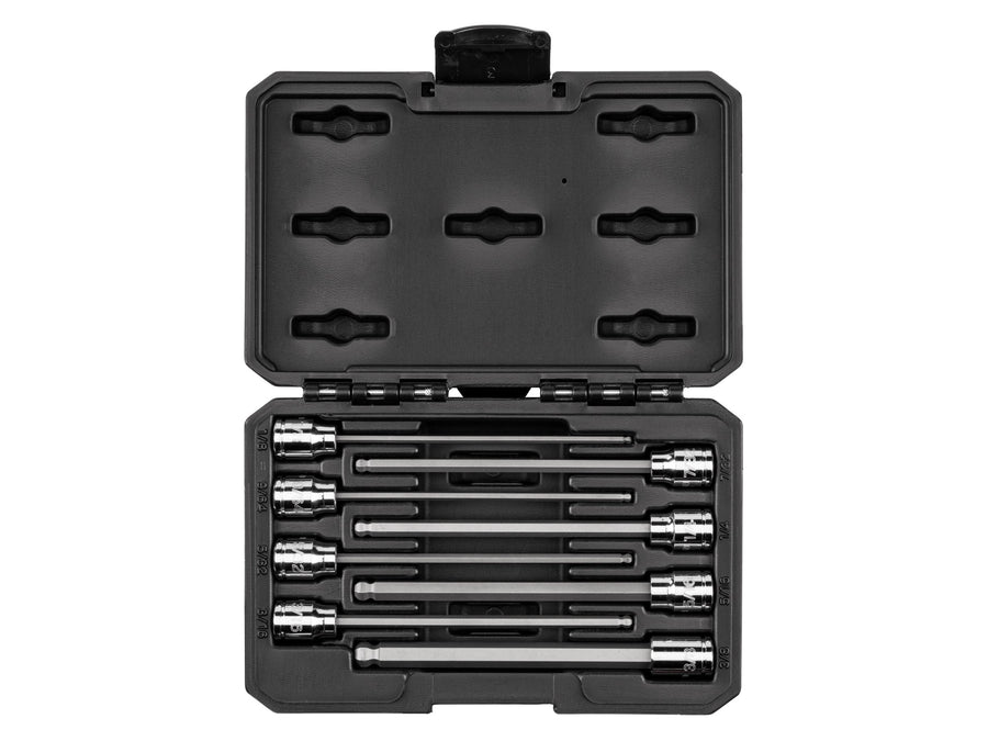 3/8 Inch Drive Long Ball End Hex Bit Socket Set with Case, 8-Piece (1/8 - 3/8 in.)