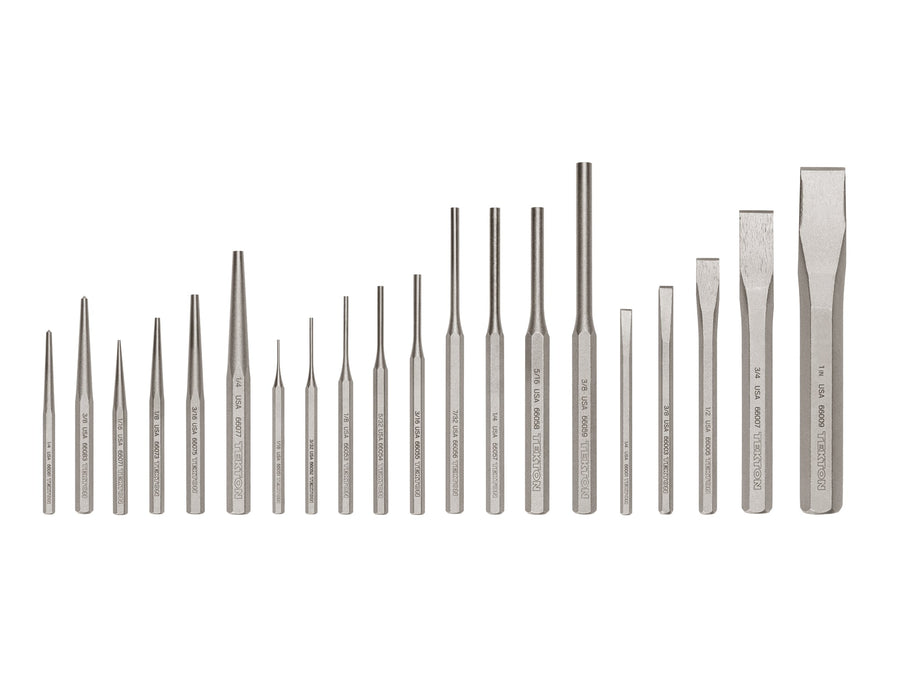 Punch and Chisel Set, 20-Piece (Center, Solid, Pin, Chisel)